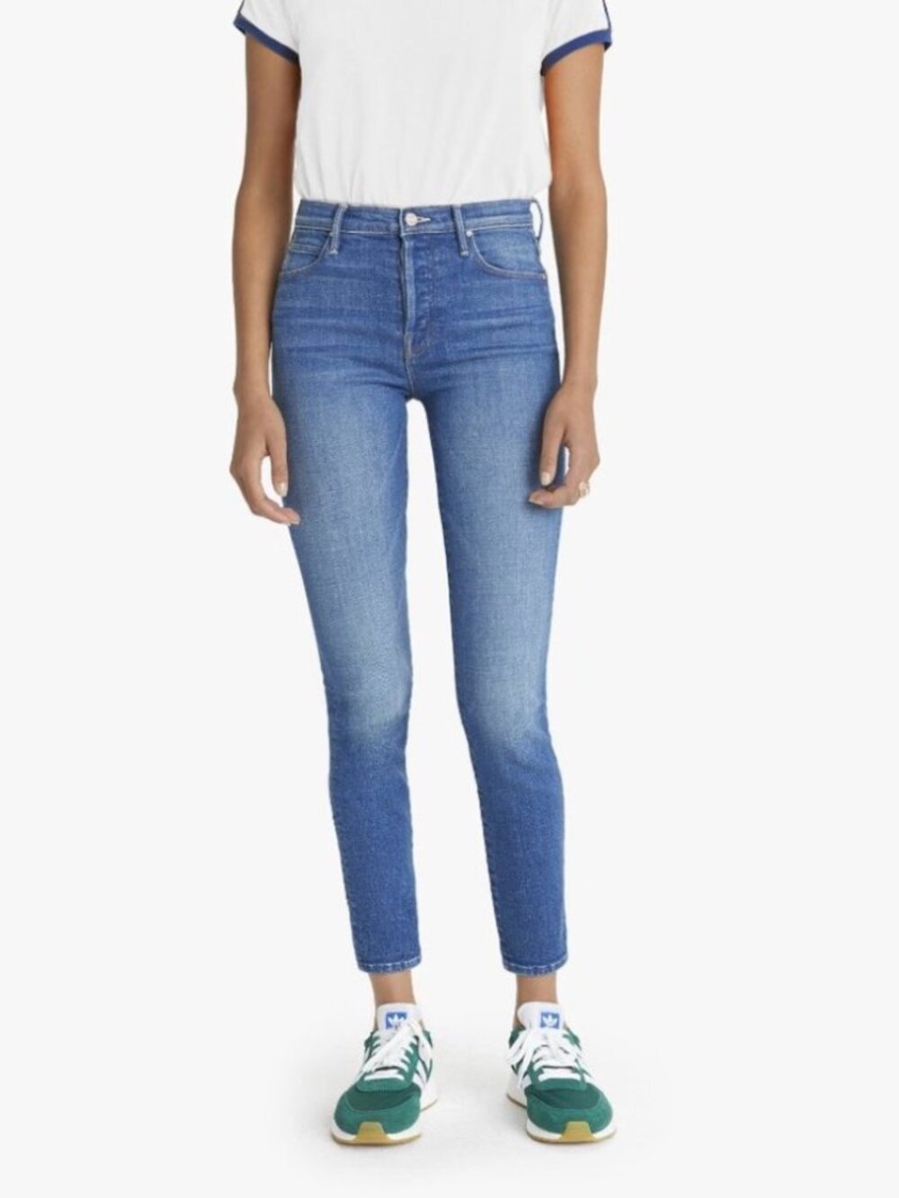 MOTHER The Super Stunner Ankle Jeans Double Vision Heart Pocket Boho HTF Sz 34 - Picture 6 of 13